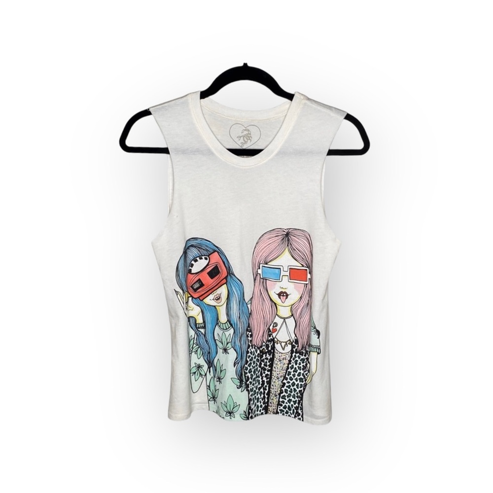 VHTF: Valfre ☻ Vision Girls Weed 3D Muscle Tee ☻ Hand Drawn Indie Designer ☻︎ S - Picture 7 of 16